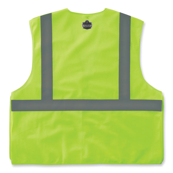 GloWear 8215BA-S Single Size Class 2 Economy Breakaway Mesh Vest, Polyester, Medium, Lime