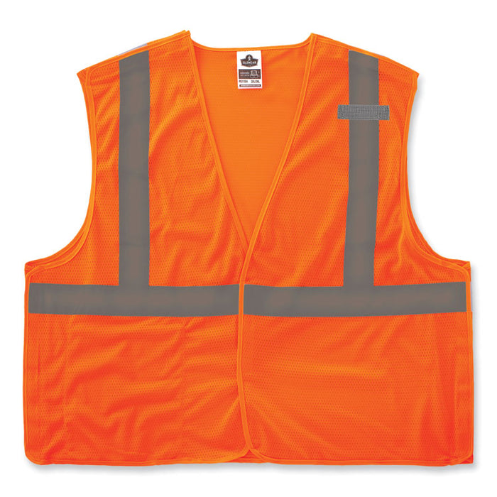 GloWear 8215BA-S Single Size Class 2 Economy Breakaway Mesh Vest, Polyester, 5X-Large, Orange