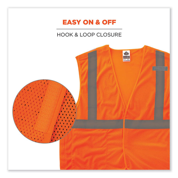 GloWear 8215BA-S Single Size Class 2 Economy Breakaway Mesh Vest, Polyester, 3X-Large, Orange