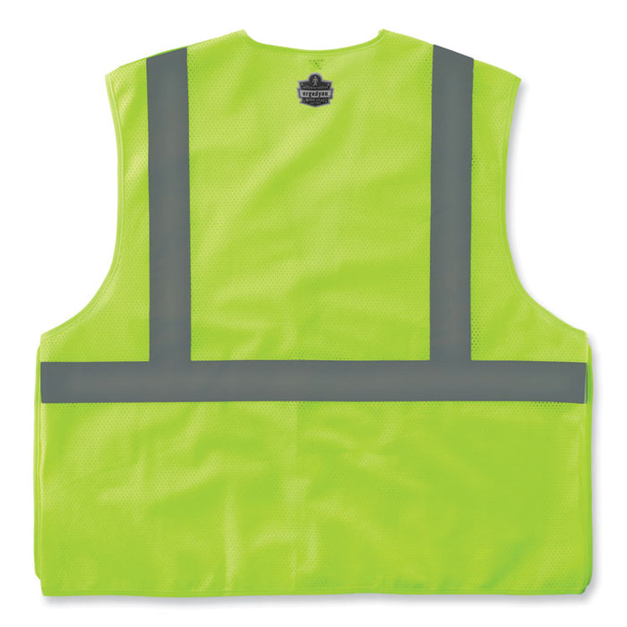 GloWear 8215BA-S Single Size Class 2 Economy Breakaway Mesh Vest, Polyester, 3X-Large, Lime