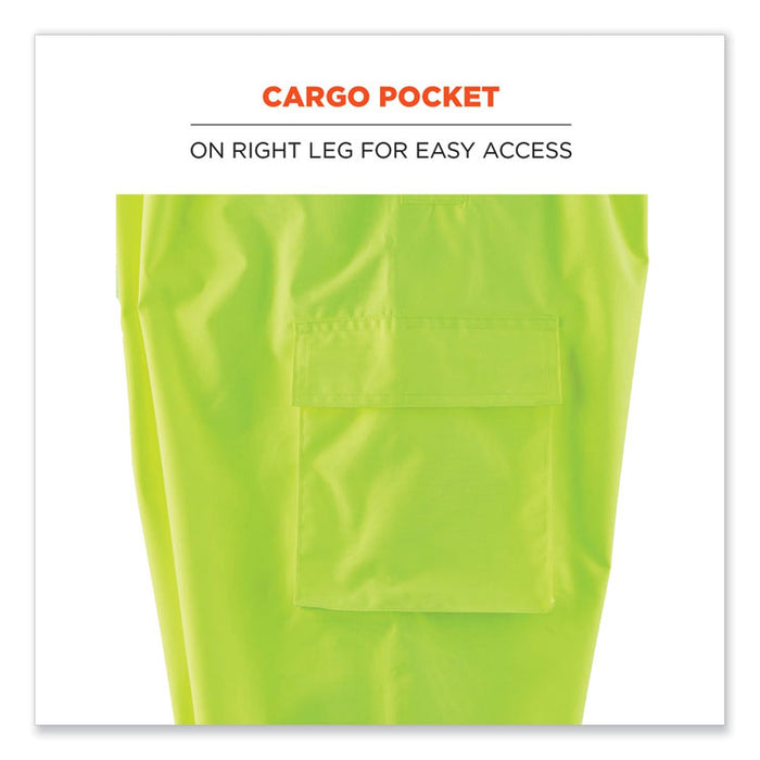 GloWear 8918BK Class E Hi-Vis Rain Bibs Black Bottom, 2X-Large, Lime