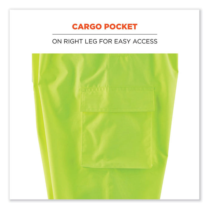GloWear 8918BK Class E Hi-Vis Rain Bibs Black Bottom, 4X-Large, Lime