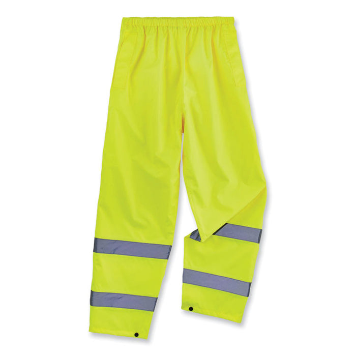GloWear 8916 Class E Lightweight Hi-Vis Rain Pants, Small, Lime