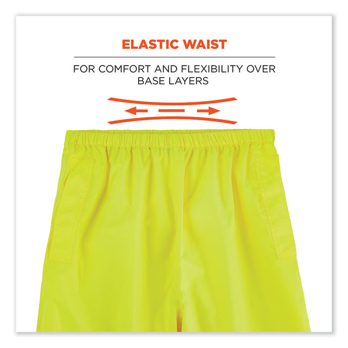 GloWear 8916 Class E Lightweight Hi-Vis Rain Pants, Medium, Lime