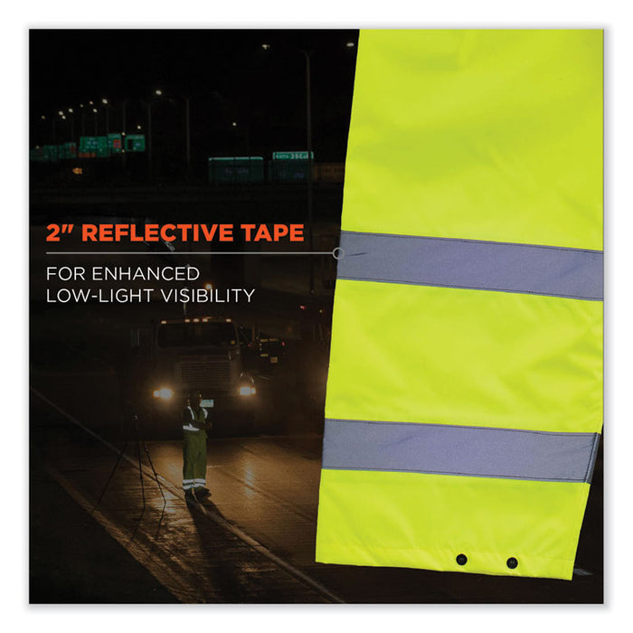 GloWear 8916 Class E Lightweight Hi-Vis Rain Pants, Large, Lime