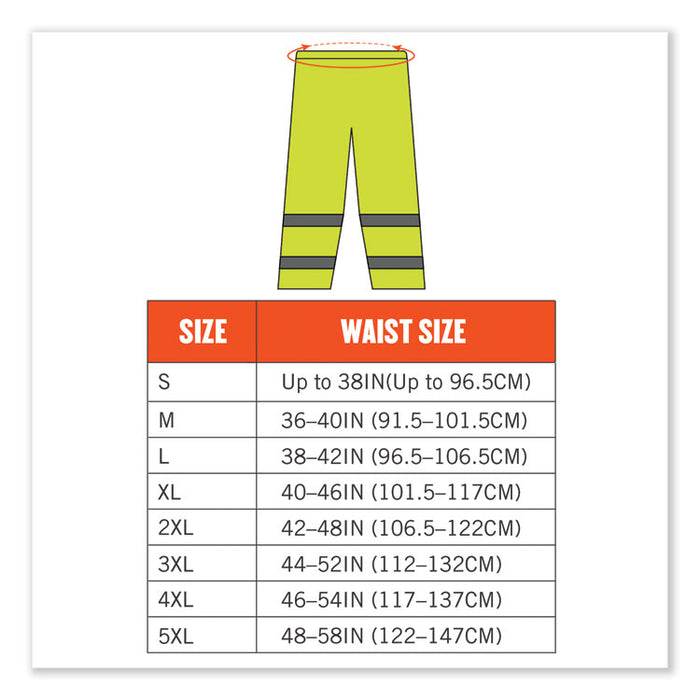 GloWear 8916 Class E Lightweight Hi-Vis Rain Pants, 5X-Large, Lime