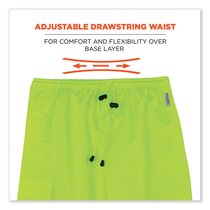 GloWear 8915BK Class E Hi-Vis Rain Pants Black Bottom, Large, Lime