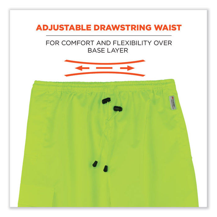 GloWear 8915BK Class E Hi-Vis Rain Pants Black Bottom, 3X-Large, Lime