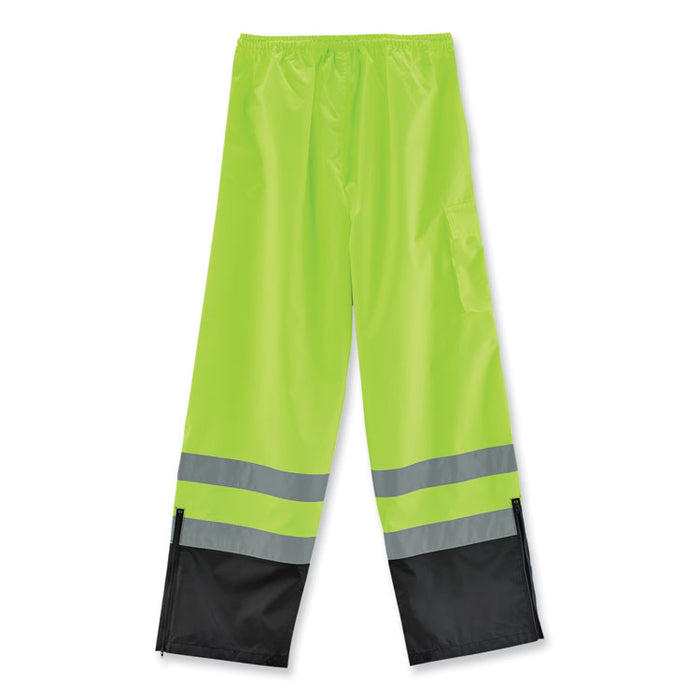 GloWear 8915BK Class E Hi-Vis Rain Pants Black Bottom, 4X-Large, Lime