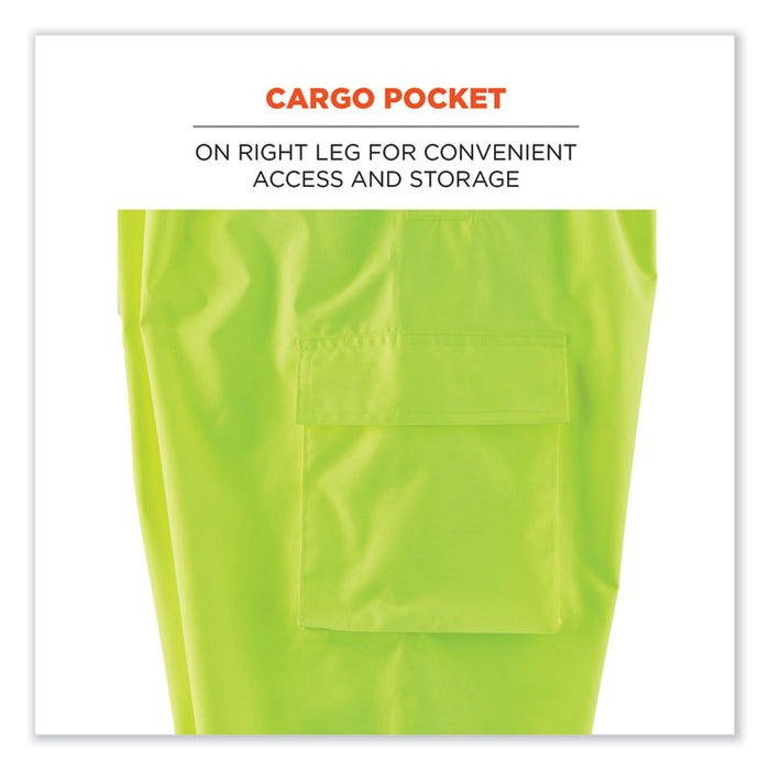 GloWear 8915BK Class E Hi-Vis Rain Pants Black Bottom, 4X-Large, Lime