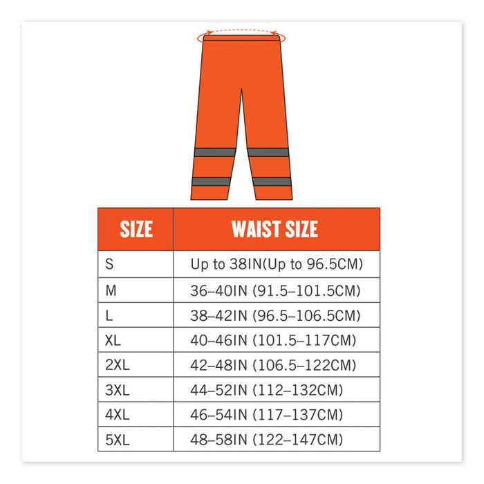 GloWear 8916 Class E Lightweight Hi-Vis Rain Pants, Large, Orange