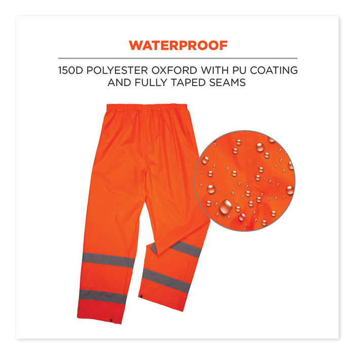 GloWear 8916 Class E Lightweight Hi-Vis Rain Pants, X-Large, Orange