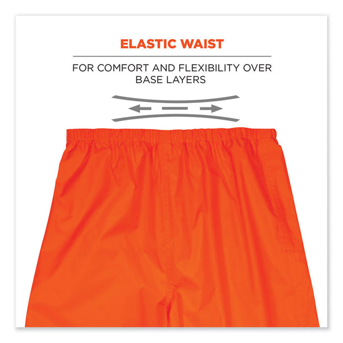 GloWear 8916 Class E Lightweight Hi-Vis Rain Pants, X-Large, Orange