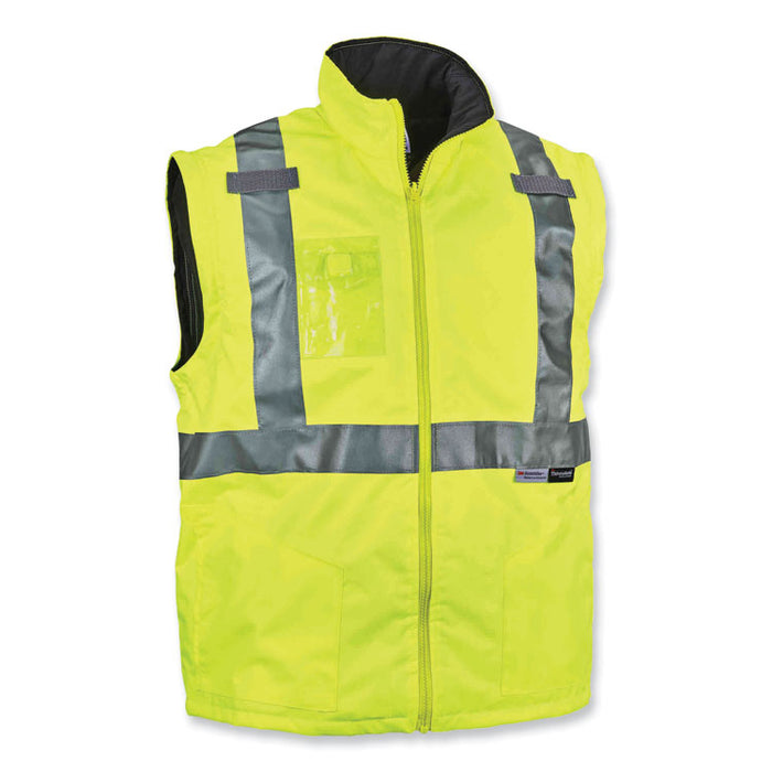 GloWear 8287 Class 2 Hi-Vis Jacket with Removable Sleeves, 2X-Large, Lime