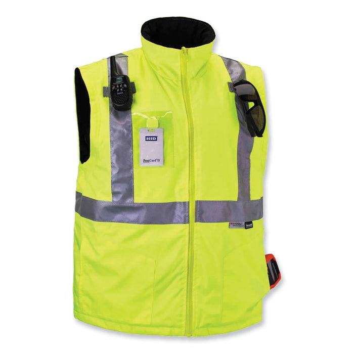 GloWear 8287 Class 2 Hi-Vis Jacket with Removable Sleeves, 4X-Large, Lime