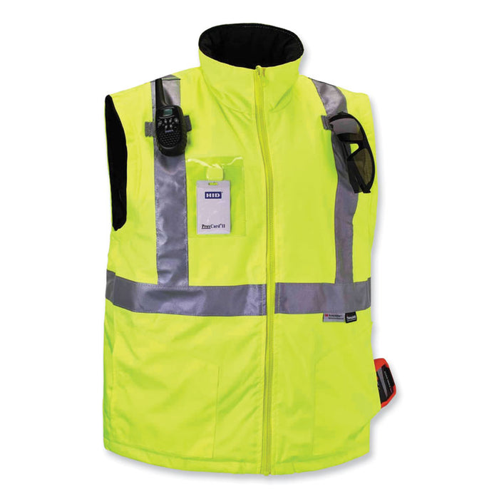 GloWear 8287 Class 2 Hi-Vis Jacket with Removable Sleeves, 5X-Large, Lime