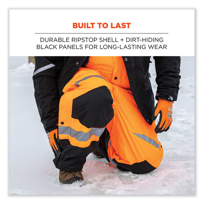GloWear 8928 Class E Hi-Vis Insulated Bibs, 2X-Large, Lime
