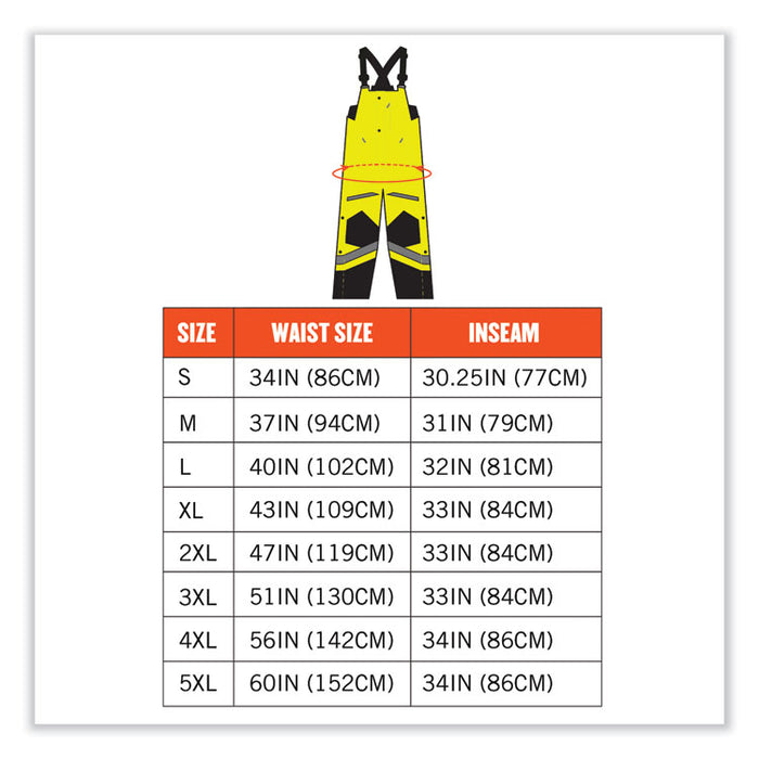 GloWear 8928 Class E Hi-Vis Insulated Bibs, 2X-Large, Lime