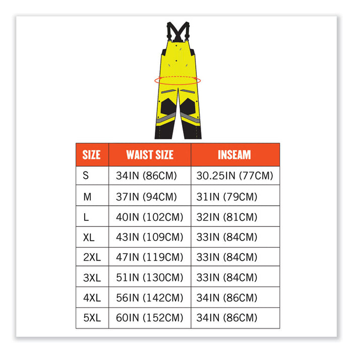 GloWear 8928 Class E Hi-Vis Insulated Bibs, 4X-Large, Lime