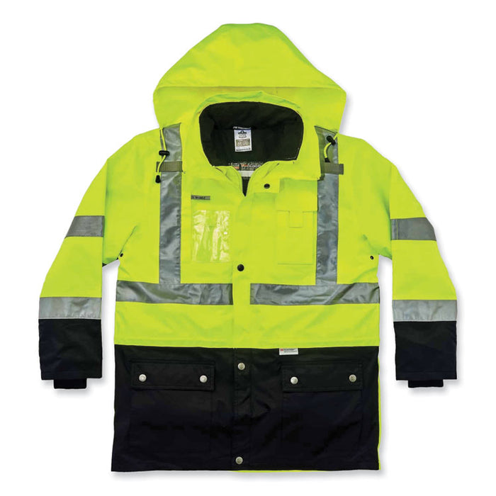 GloWear 8388 Class 3/2 Hi-Vis Thermal Jacket Kit, Small, Lime