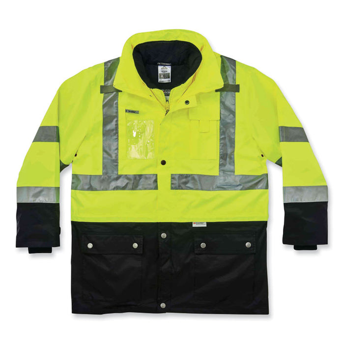 GloWear 8388 Class 3/2 Hi-Vis Thermal Jacket Kit, X-Large, Lime