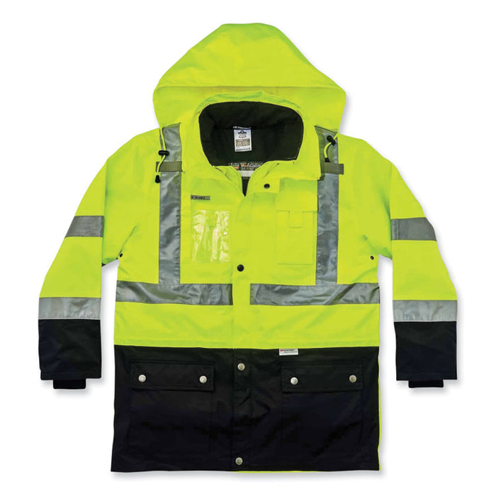 GloWear 8388 Class 3/2 Hi-Vis Thermal Jacket Kit, 4X-Large, Lime