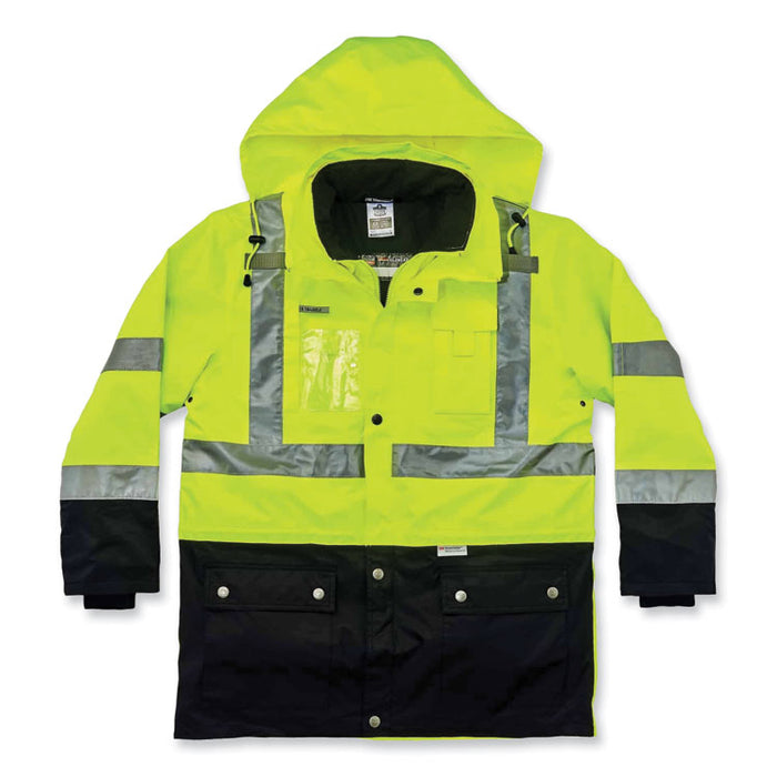 GloWear 8388 Class 3/2 Hi-Vis Thermal Jacket Kit, 5X-Large, Lime