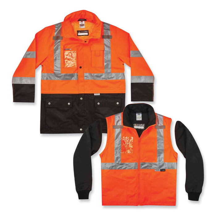 GloWear 8388 Class 3/2 Hi-Vis Thermal Jacket Kit, 5X-Large, Orange