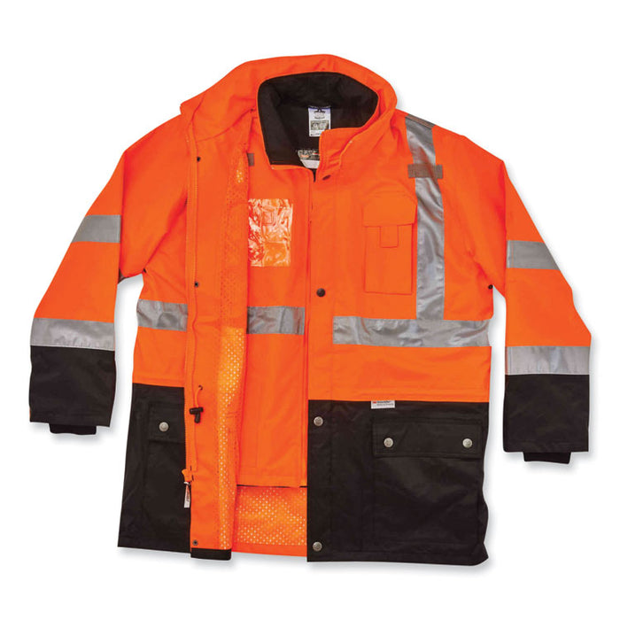 GloWear 8388 Class 3/2 Hi-Vis Thermal Jacket Kit, 5X-Large, Orange
