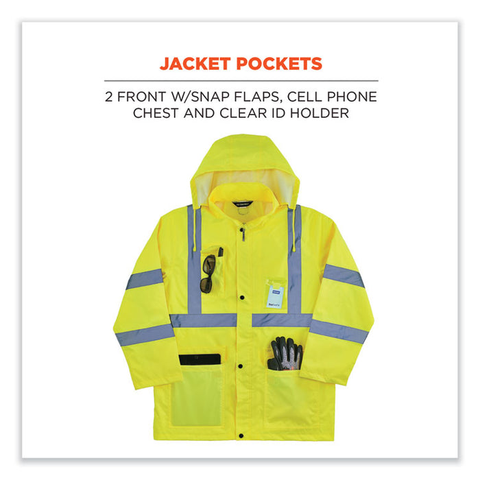 GloWear 8376K Lightweight HV Rain Suit, 2X-Large, Lime