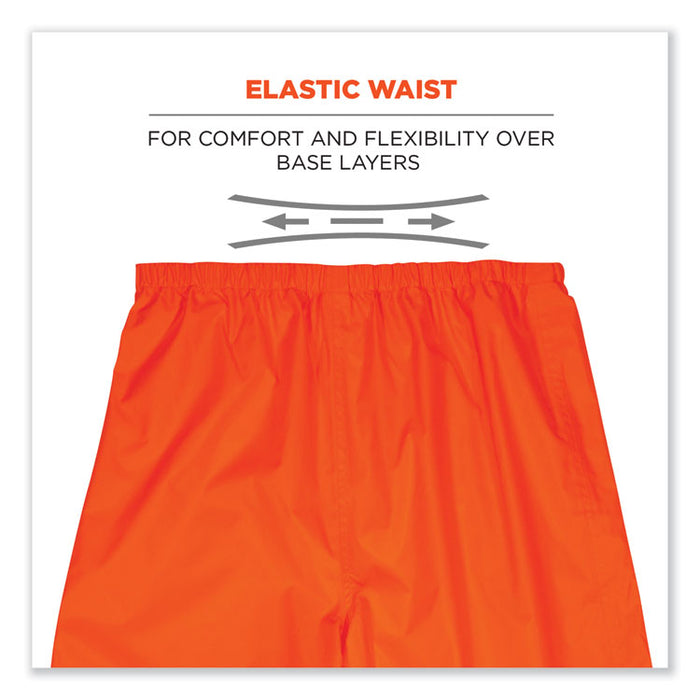 GloWear 8916 Class E Lightweight Hi-Vis Rain Pants, Medium, Orange