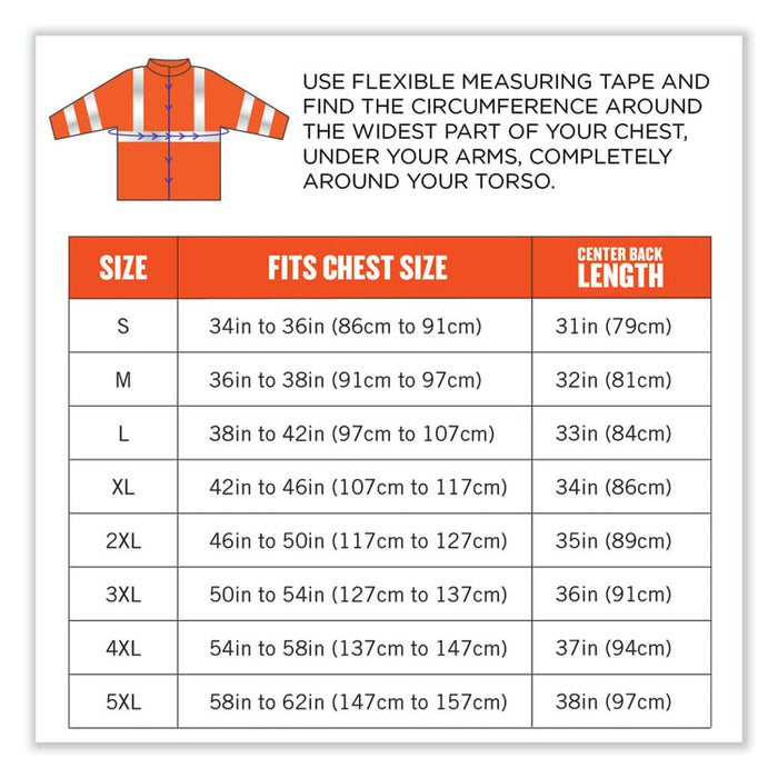 GloWear 8384 Class 3 Hi-Vis Quilted Thermal Parka, 3X-Large, Orange
