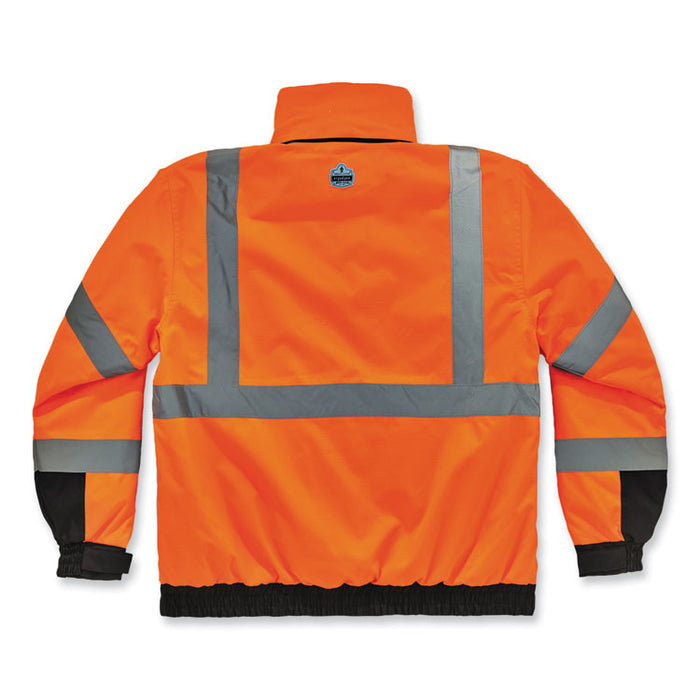 GloWear 8381 Class 3 Hi-Vis 4-in-1 Quilted Bomber Jacket, Orange, X-Large