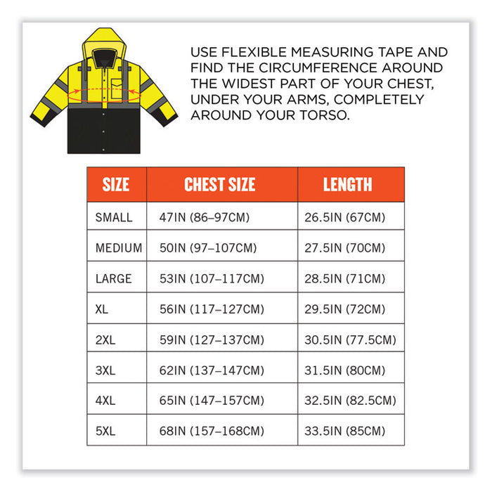 GloWear 8381 Class 3 Hi-Vis 4-in-1 Quilted Bomber Jacket, Lime, Medium