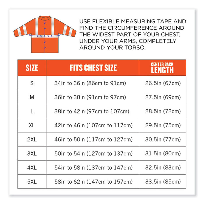 GloWear 8377 Class 3 Hi-Vis Quilted Bomber Jacket, Orange, Medium