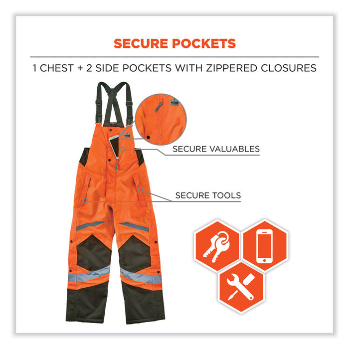 GloWear 8928 Class E Hi-Vis Insulated Bibs, 5X-Large, Orange