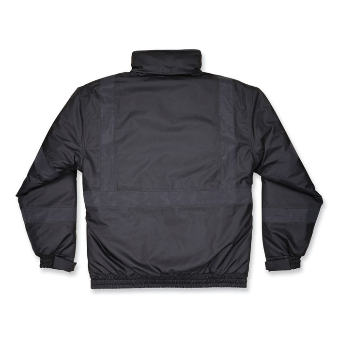 GloWear 8377EV Non-Certified Hi-Vis Quilted Bomber Jacket, Black, Small