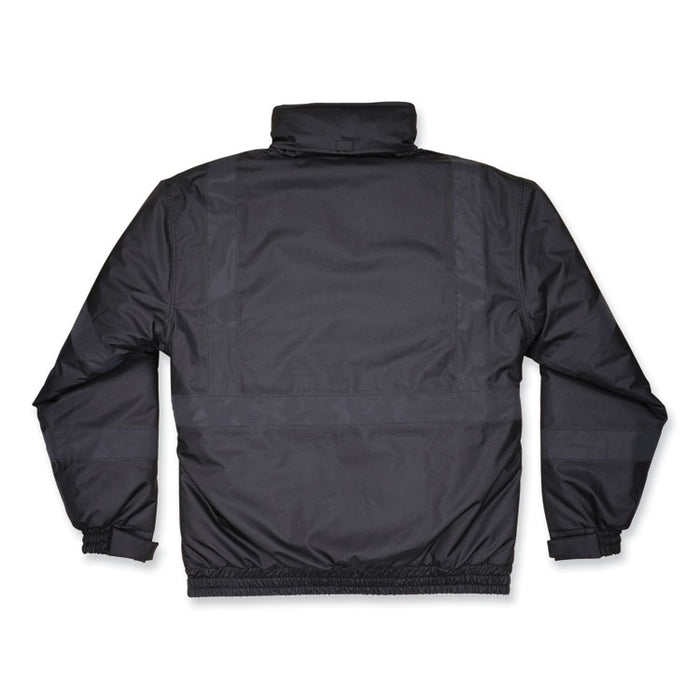 GloWear 8377EV Non-Certified Hi-Vis Quilted Bomber Jacket, Black, Medium