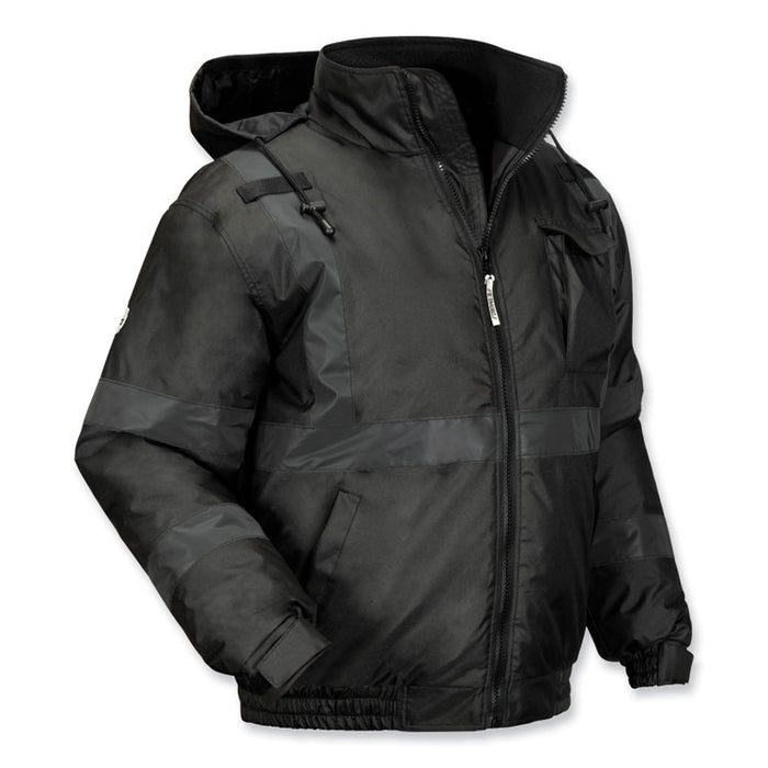 GloWear 8377EV Non-Certified Hi-Vis Quilted Bomber Jacket, Black, 2X-Large