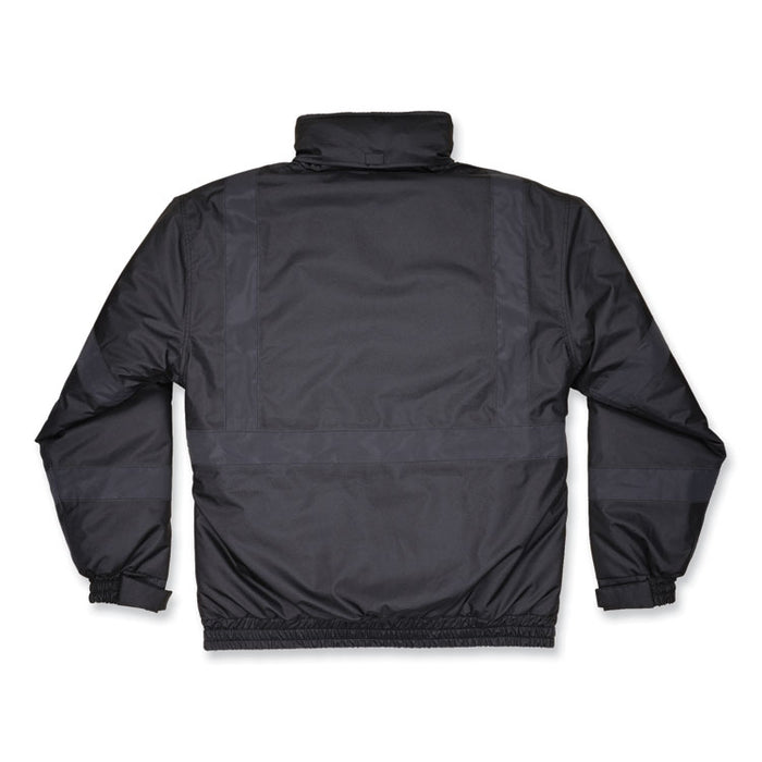 GloWear 8377EV Non-Certified Hi-Vis Quilted Bomber Jacket, Black, 4X-Large