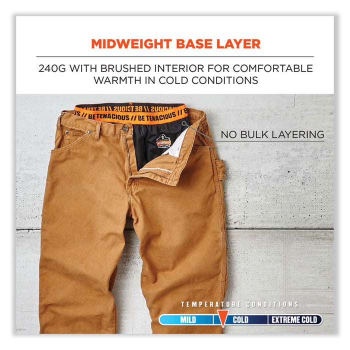 N-Ferno 6480 Midweight Base Layer Pants - 240 g, Large, Black