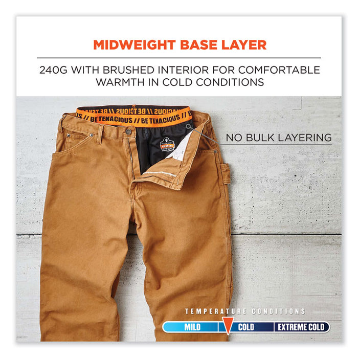 N-Ferno 6480 Midweight Base Layer Pants - 240 g, X-Large, Black