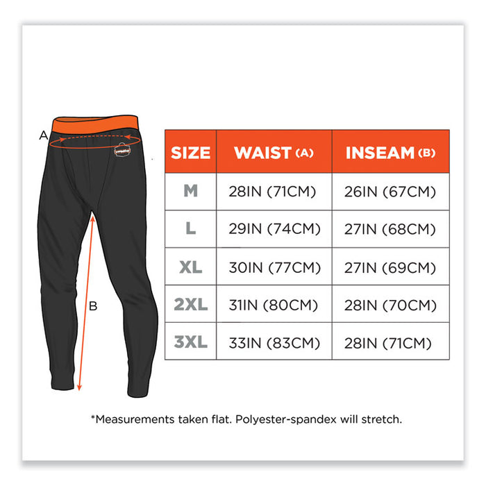 N-Ferno 6480 Midweight Base Layer Pants - 240 g, 2X-Large, Black