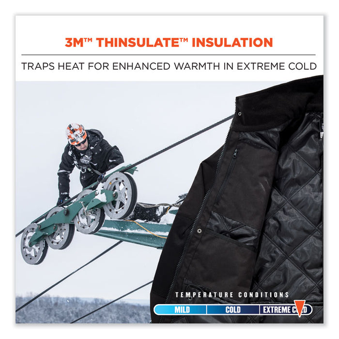 N-Ferno 6466 Thermal Jacket with 500D Nylon Shell, Small, Black