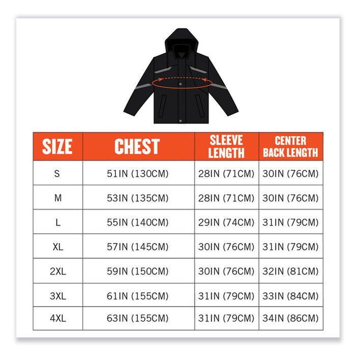 N-Ferno 6466 Thermal Jacket with 500D Nylon Shell, 2X-Large, Black