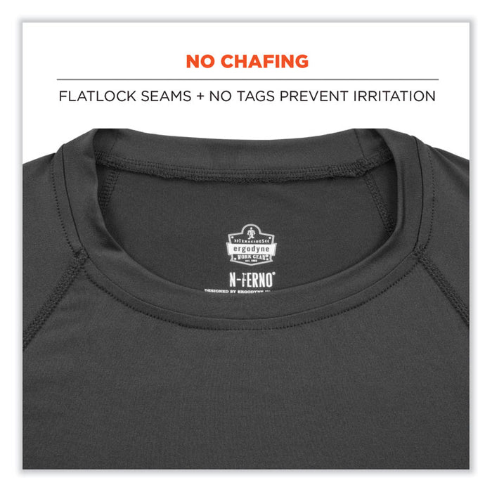 N-Ferno 6436 Long Sleeve Lightweight Base Layer Shirt, Medium, Black