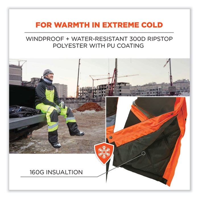 GloWear 8928 Class E Hi-Vis Insulated Bibs, 2X-Large, Orange