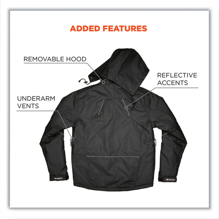 N-Ferno 6467 Winter Work Jacket with 300D Polyester Shell, Small, Black