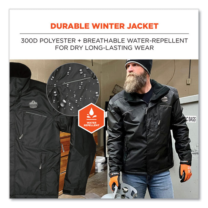 N-Ferno 6467 Winter Work Jacket with 300D Polyester Shell, 4X-Large, Black