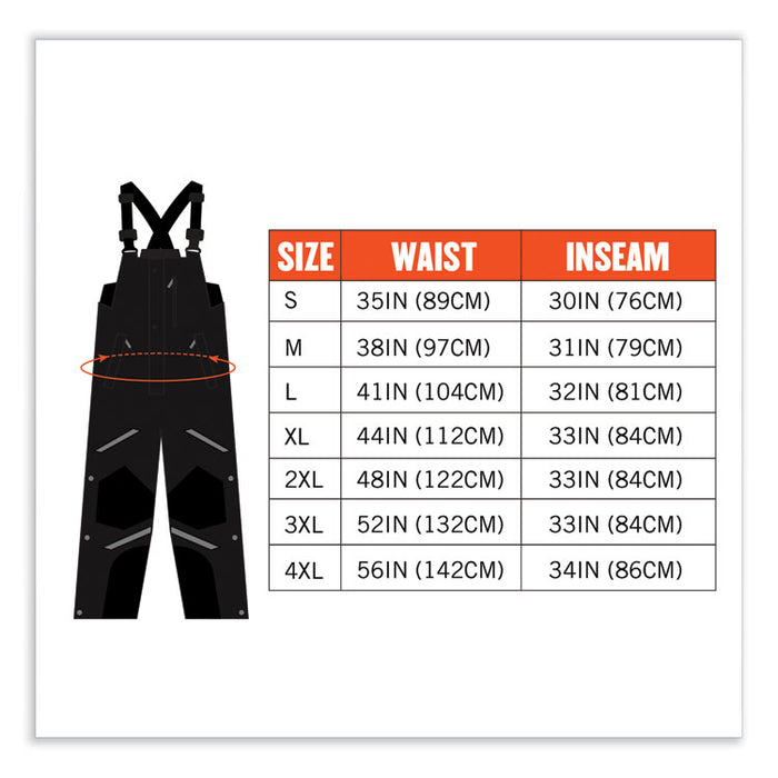 N-Ferno 6471 Thermal Bibs with 500D Nylon Shell, Large, Black